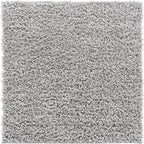 Unique Loom Davos Shag Collection Area Rug - Solid (3' 3" Square, Sterling)