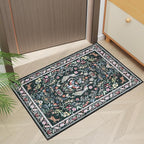 Entryway Rug 2x3 Rug Door Mat Indoor Entrance Washable Rug Small Non-Slip Low Pile Throw Rugs for Entryway, Kitchen, Front Door Indoor Entrance, Entry (Emerald Green)