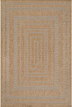 Beverly Rug Easy Jute Framed Border Rug 9x12 Washable Large Indoor Outdoor Area Rugs for Living Dining Room Patio Office Stain Resistant Non Shedding Casual Indoor Outside Carpet 9 x 12 Natural