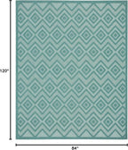 Nourison Home Versatile Aqua Teal 7' x 10' Area Rug - Easy Clean, Non Shedding, Bed Room, Living Room, Dining Room, Kitchen (7' x 10')