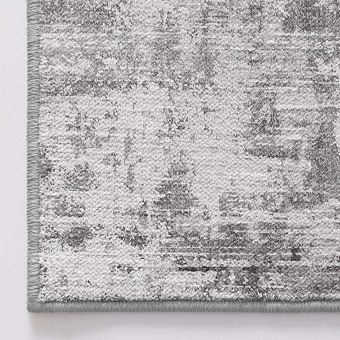 LUMI 5x8 Washable Area Rug for Living Room, Ultra Soft Modern Neutral Grey Rugs Non Slip with Rubber Backing, Low Profile, High Traffic, Stain Resistant Carpets, Ideal for Bedroom, Dining Room