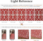 HUGEAR Christmas 2x6 Runner Rug Machine Washable Red Hallway Area Rugs Indoor Accent Rugs Floral Low Pile Carpet Distressed Throw Rug Bedroom Living Room Office Dining Kitchen Laundry Non Slip