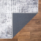 Bloom Rugs Washable Non-Slip 10 ft Runner - Gray/Charcoal/Blue Modern Abstract Runner for Entryway, Hallway, Bathroom, and Kitchen - Exact Size: 2.5' x 10'