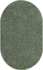 Unique Loom Davos Shag Collection Area Rug - Solid (5' 3" x 8' Oval, Sage)