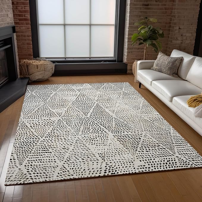 Addison Rugs Chantille ACN591 Ivory 10' x 14' Indoor Outdoor Area Rug, Easy Clean, Machine Washable, Non Shedding, Bedroom, Living Room, Dining Room, Kitchen, Patio Rug