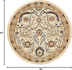 Unique Loom Espahan Collection Area Rug - Cape Cod (8'Round, Ivory/ Beige)