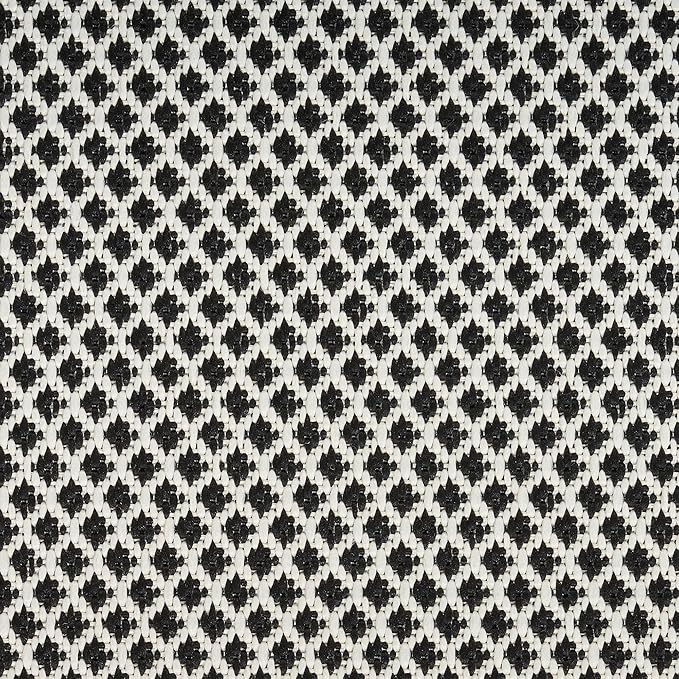 Nourison Home Courtyard Black White 8' x 10' Area Rug - Easy Clean, Non Shedding, Bed Room, Living Room, Dining Room, Kitchen (8' x 10')