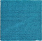 Unique Loom Solid Shag Collection Area Rug (8' Square, Turquoise)