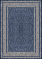 Beverly Rug Outdoor Rug 5x7 Modern Bordered Area Rugs for Indoor and Outdoor Patio Deck Porch Garden Waterproof Weather Sun Resistant Washable Outside Carpet (5 x 7 Navy)