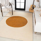JONATHAN Y Machine Washable Indoor Area Rug 8X10 Cream/Terracotta, Cirkel Minimalist Geometric Dot for Living Room, Bedroom, Kitchen, Office, Easy-Cleaning, Pet-Friendly, Non-Shedding WSH113A-8