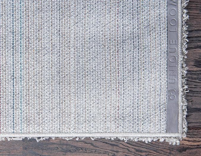 Unique Loom Solid Shag Collection Area Rug (7' 1" x 10' Rectangle, Cloud Gray)