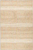 Dash & Albert Arbor Natural Machine Washable Rug, 7.5 X 9.5 Feet, Tan Stripe Pattern