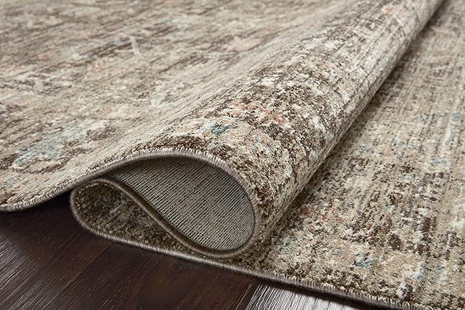 Loloi Magnolia Home by Joanna Gaines Millie Collection MIE-03 Charcoal/Dove 2'-3" x 3'-10", .25" Pile Height, Accent Rug