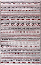 Alfa Rich 4x6 Red Burgundy White Gray Washable Area Rugs for Living Room Bedroom Kitchen Cotton Rug