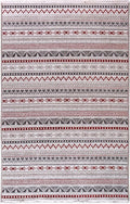 Alfa Rich 5x8 Red Burgundy White Gray Washable Area Rugs for Living Room Bedroom Kitchen Cotton Rug
