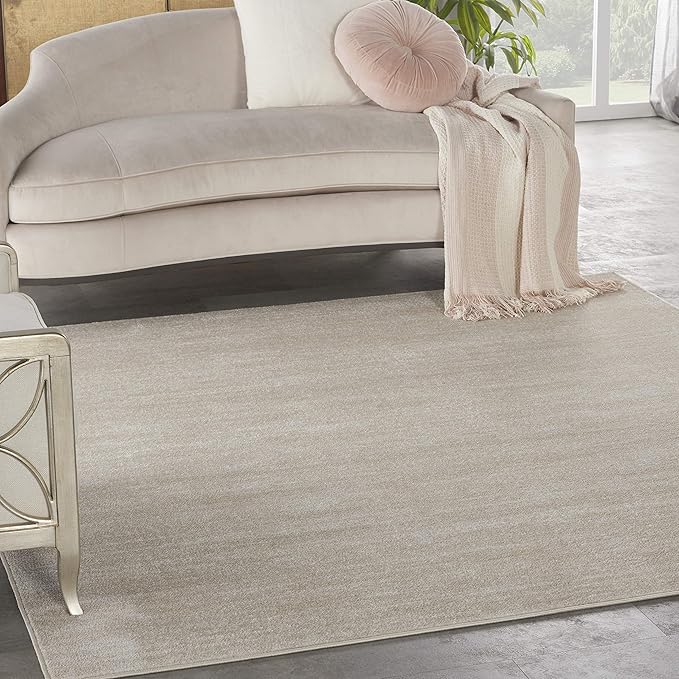 Nourison Home Nourison Essentials Ivory Beige 5' x Square Area Rug - Easy Clean, Non Shedding, Bed Room, Living Room, Dining Room, Kitchen (5' x Square)