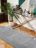 Hand Knotted Loom Wool ECO-Friendly Area Rugs - 2'6"x8', Runner, Light Blue Color, Solid Plain Design, High Pile Handmade Anti Skid Area Rugs for Living Room, Bed Room (L00111)