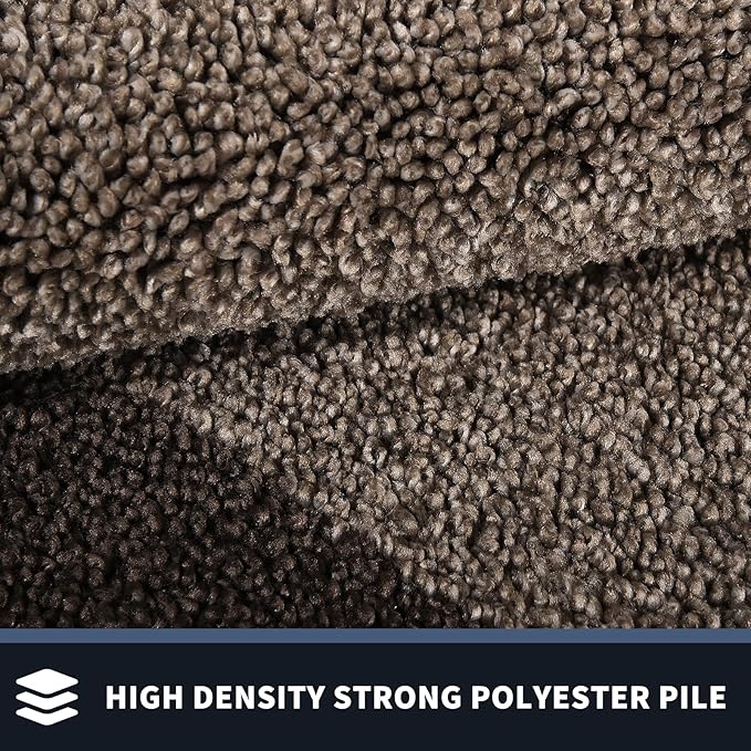 PURRUGS Dirt Trapping Door Mat 24" x 60", Non-Slip/Skid Machine Washable Entryway Rug, Shoes Scraper, Throw Rug, Super Absorbent Area Rug for Muddy Wet Shoes and Paws, Grayish Brown & Coffee