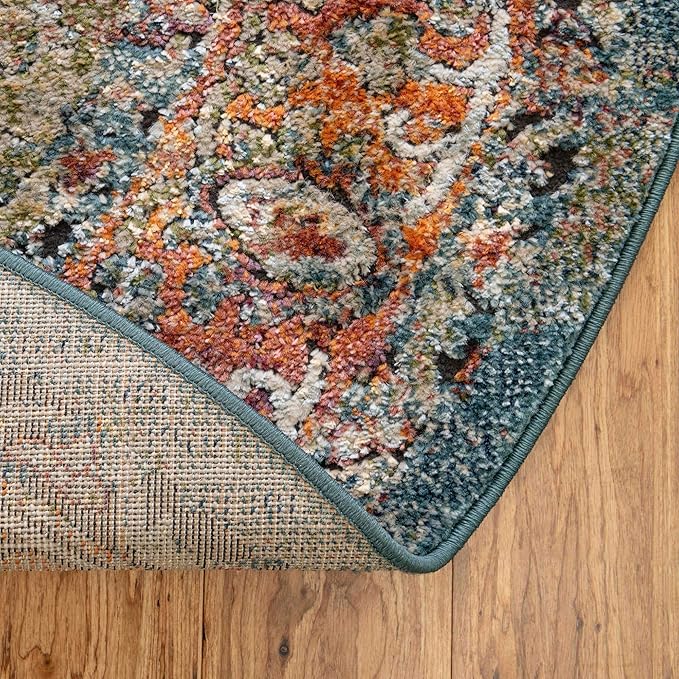 Unique Loom Isabella Collection Area Rug - Rossellini (5' 1" x 8' Oval, Rust Red/ Beige)