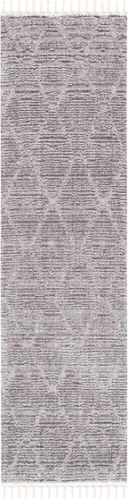 SAFAVIEH Marrakesh Collection Runner Rug - 2'2" x 12', Grey, Moroccan Boho Tribal Tassel Design, Non-Shedding & Easy Care, Ideal for High Traffic Areas in Living Room, Bedroom (MRK517F)