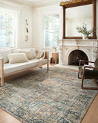 Loloi Margot Collection MAT-02 Terracotta/Lagoon 5'-0" x 7'-6" Area Rug feat. CloudPile, No-Shed Easy Clean Large Patterned Area Rug for Living Room, Bedroom, Dining Area