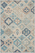 Dash & Albert Pali Multi Machine Washable Rug, 8.5 X 11.5 Feet, Blue Geometric Pattern