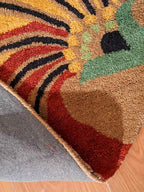 Rugsotic Carpets Hand Tufted Wool ECO-Friendly Area Rugs - 10'x10', Round Shape, Camel, Floral Modern Design, High Pile Thick Handmade Anti Skid Area Rugs for Living Room, Bed Room (K00219)