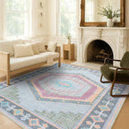 Oushak Rug, Turkish Vintage Floral Pastel Large Oversized Area Rugs for Living Room Dining Bedroom Kitchen Bathroom Nursery Runner Rugs (856GP, 2' x 3')