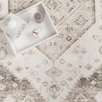 Paco Home Oriental Area Rug with Faded Vintage Look in Beige, Size: 4' x 5'3"