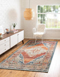 Unique Loom Isabella Collection Area Rug - Rossellini (3' 3" x 5' 3" Rectangle, Rust Red/ Beige)