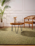 Hand Knotted Loom Wool ECO-Friendly Area Rugs - 10'x10', Octagon, Green Color, Solid Plain Design, High Pile Handmade Anti Skid Area Rugs for Living Room, Bed Room (L00111)