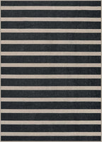Lahome Striped Easy Jute Indoor Outdoor Rug, Washable Rugs 5x7 for Patio Living Room, Farmhouse Neutral Non Slip Non Shedding Black Carpet for Deck Entryway Dining Room Office Classroom