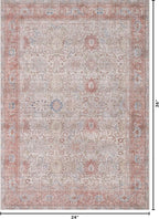 Kuden 2x3 Small Rug, Machine Washable, Non-Slip Backing, Vintage Style, Soft, Low Pile, Area Rugs for Entryway Kitchen Indoor Entrance