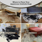 Genuine Cowhide Rug - Natural Leather Hide Rugs for Living Room & Area Rug for Bedroom - Real Cowhides Rug for Rustic Home Decor - Multicolor Speckled Cowhide Rugs, 6x6-7ft
