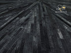 Faux Cowhide Round Area Rug | Non-Slip Leather Floor Carpet for Living Room, Bedroom, and Home Décor | Modern Stylish Accent Rug(Black_10x10)