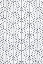 Rugs.com Lattice Trellis Collection Rug – 6' x 9' White Low-Pile Rug Perfect for Living Rooms, Large Dining Rooms, Open Floorplans