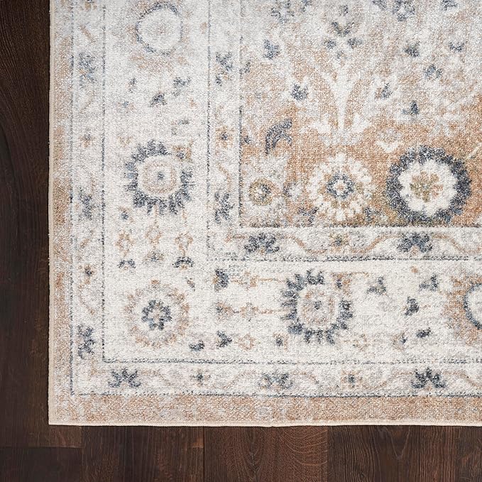 Nourison Home Astra Machine Washable Silver Taupe 2'2" x 8' Area Rug - Easy Clean, Non Shedding, Bed Room, Living Room, Dining Room, Kitchen (8' Runner)