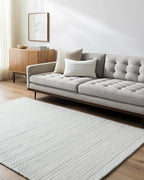 Mark&Day Wool Rugs, 2x3 Precious Solid and Border Cream/Charcoal Area Rug, Cream Grey Carpet for Living Room, Bedroom or Kitchen (2' x 3')