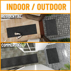 Ottomanson 2'7" x 16' Hallway Runner with Scraper Pile - Extra Durable Non-Slip Rug Mat for Indoor & Outdoor Use - Ideal for Kitchen, Entryway & Garage - High-Traffic Carpet, Black