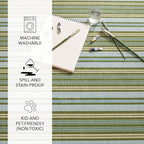 Dash and Albert Caravan Machine Washable Area Rug - 4' x 6' Multicolor Stripe Washable Accent Rug Durable, High Traffic Area Kitchen, Hallway, Bedroom, Stairs