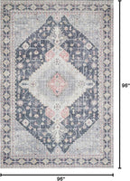 Loloi Skye Collection SKY-02 Charcoal/Multi 8'-0" x 8'-0" Round Area Rug