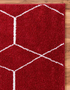 Unique Loom Trellis Frieze Collection Area Rug - Geometric (7' 1" x 10', Red/ Ivory)