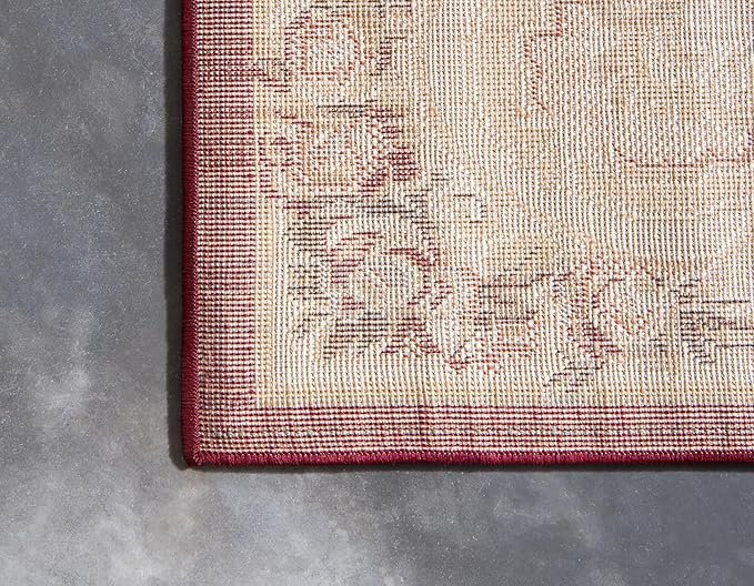 Rugs.com Chateau Collection Rug – 10' x 13' Red Medium Rug Perfect for Living Rooms, Large Dining Rooms, Open Floorplans