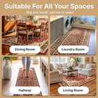 Well Woven Barclay Collection Medallion Kashan Red 3x10 Runner Rug - for Hallways, Kitchens, and Entryways