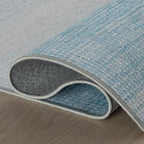 Dash & Albert Pandora Blue Machine Washable Rug, 6 X 9 Feet, Blue Abstract Pattern