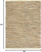 SAFAVIEH Rag Rug Collection Area Rug - 8' x 10', Yellow & Multi, Handmade Boho Stripe Cotton, Ideal for High Traffic Areas in Living Room, Bedroom (RAR121H)
