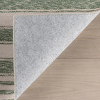Dash & Albert Xaren Green Machine Washable Rug, 4 X 6 Feet, Green/Grey Stripe Pattern