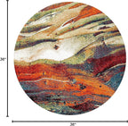 SAFAVIEH Glacier Collection 3' Round Red/Green GLA126Q Modern Abstract Non-Shedding Dining Room Entryway Foyer Living Room Bedroom Area Rug