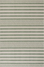Dash & Albert Xaren Green Machine Washable Rug, 9.5 X 13.5 Feet, Green/Grey Stripe Pattern