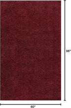 Eyely UES100Q-5 Supersoft Haze Solid Low-Pile Indoor Area Rug Casual;Contemporary;Solid;Traditional, Bedroom, Kitchen, Living Room, Easy-Cleaning, Non-Shedding, 5 X 8, Dark Red